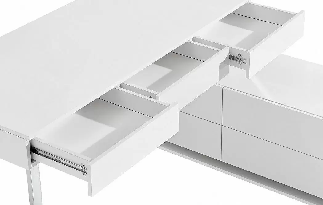 Стол письменный Dresden, белый/хром - фото 8