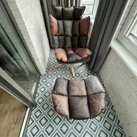 Оттоманка в стиле Husk, серый