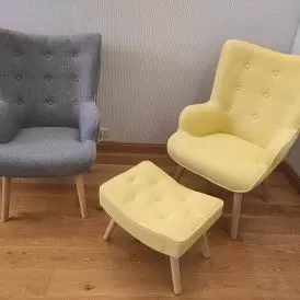 Оттоманка Hygge, слоновая кость/золото