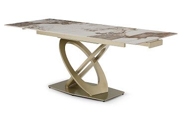 Стол раскладной Luisa 140-200, светлая керамика/шампань