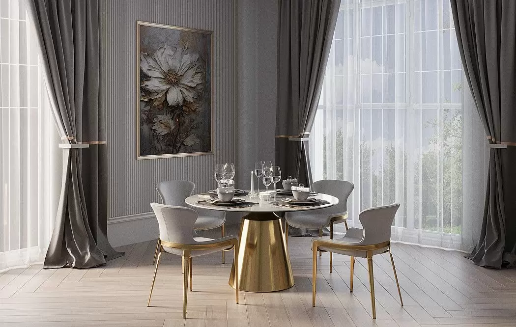 Стул Hillary, кремовый/золото - фото 4