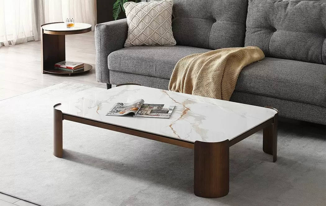 Столик приставной Cassio (48), белая керамика/бронза - фото 7