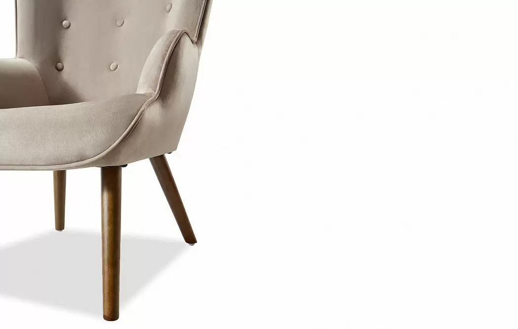 Кресло и оттоманка Hygge, бежевый/орех - фото 9