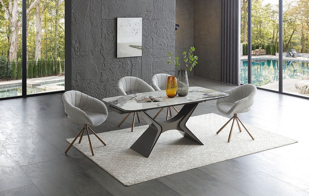 Стол раскладной Richard 180-270, светлая керамика/серый - фото 3