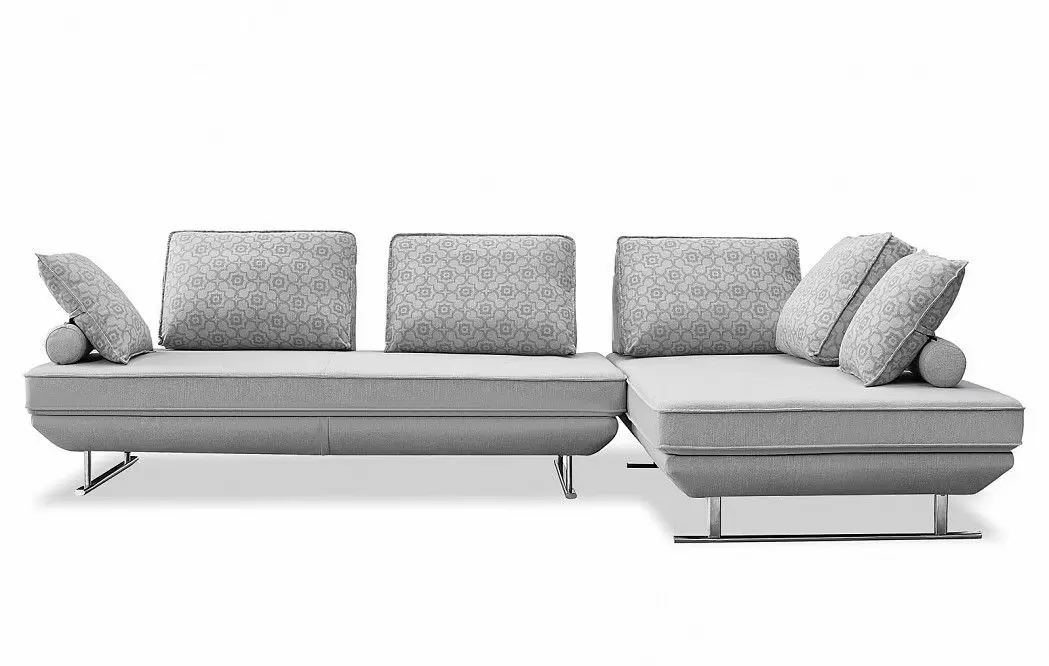 Диван-трансформер Bergamo угловой, светло-серый/принт - фото 7