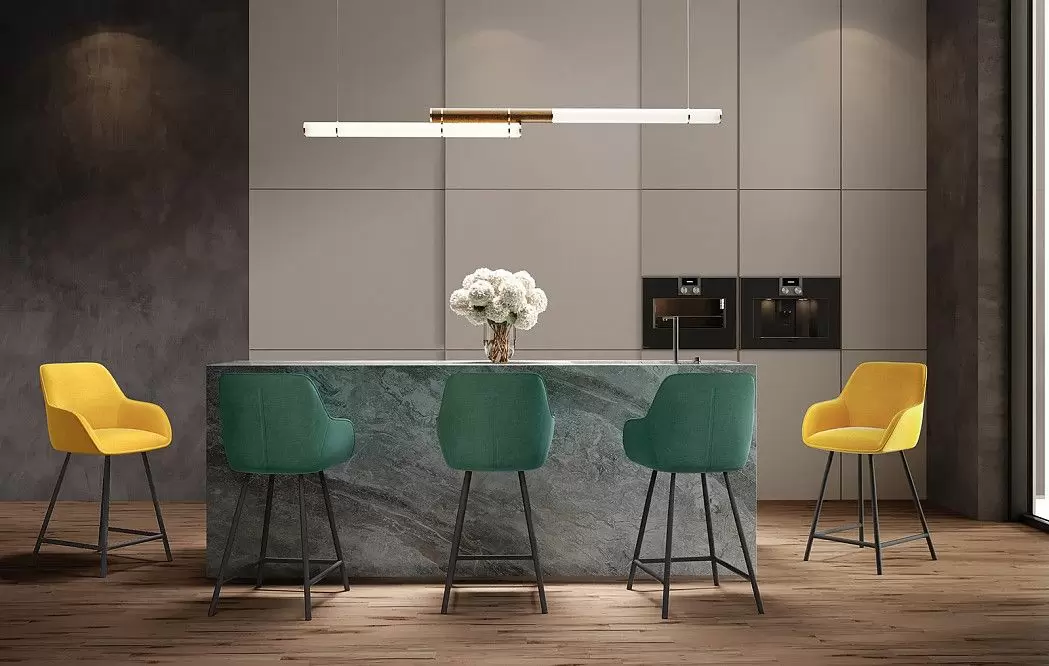 Стул полубарный Edwin, зеленый/черный - фото 2