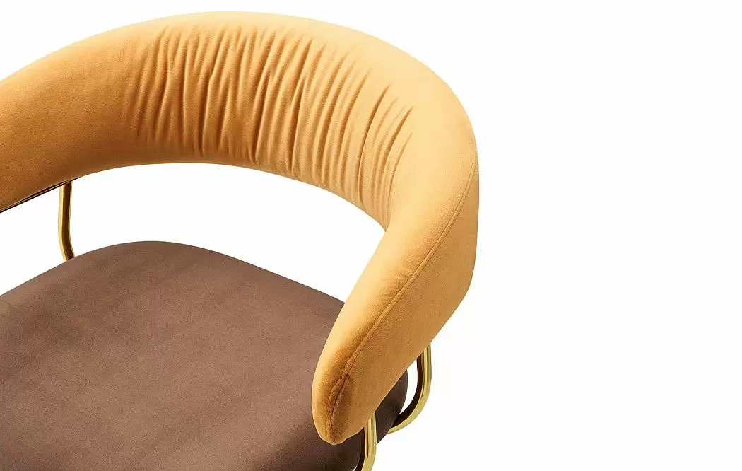 Кресло Oscar, темно-желтый/коричневый/золото - фото 4