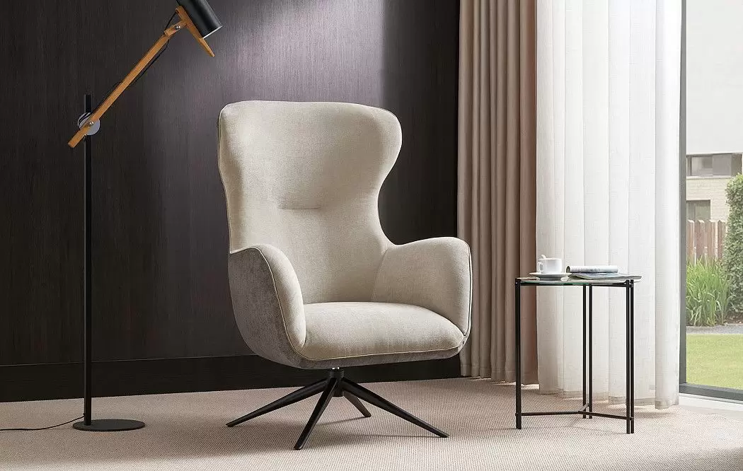 Кресло и оттоманка Lucille, бежевый - фото 2