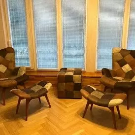 Оттоманка Contour, розовый/белый