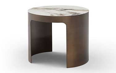 Стол журнальный Como (58), белая керамика/бронза