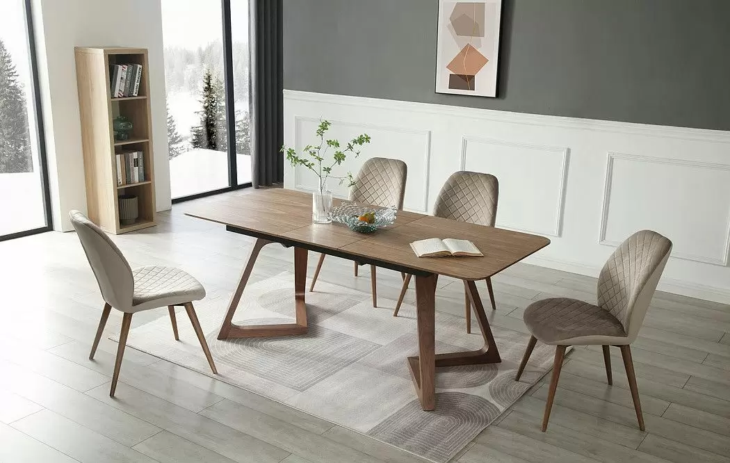 Стул Berta, бежевый/орех - фото 2