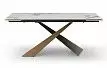 Стол раскладной Savoy Bronze 180-240, белая керамика/бронза