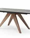 Стол раскладной Valencia 140-200, серая керамика/орех