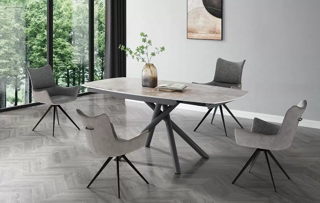 Стол раскладной Salerno 120-180, серая керамика - фото 2