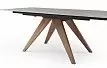 Стол раскладной Valencia 140-200, серая керамика/орех