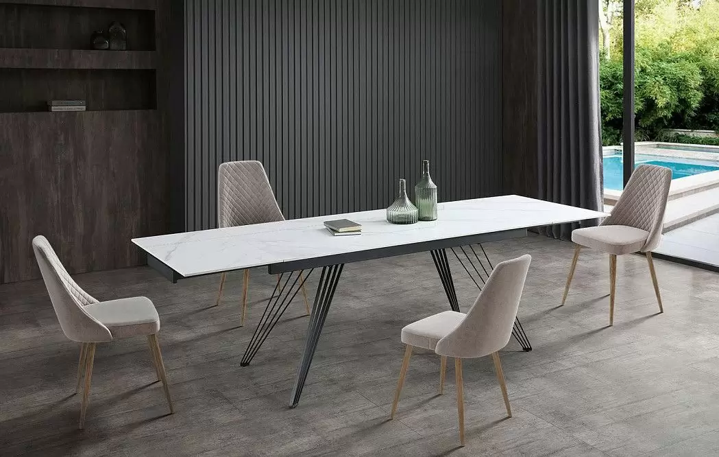 Стол раскладной Parma 180-280, керамика "каррарский мрамор" - фото 18