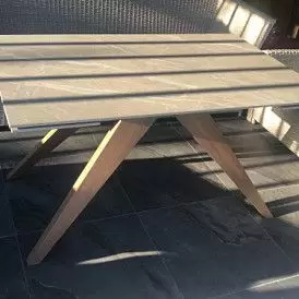 Стол Valencia + 4 бежевых стула Berta