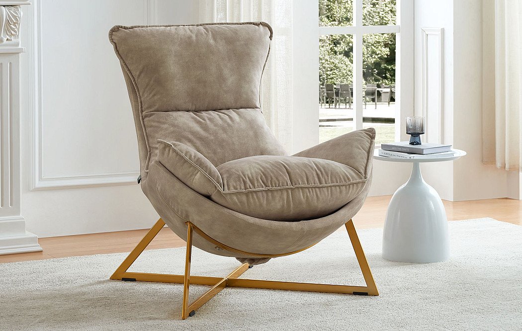 Кресло Jenna, бежевый/золото