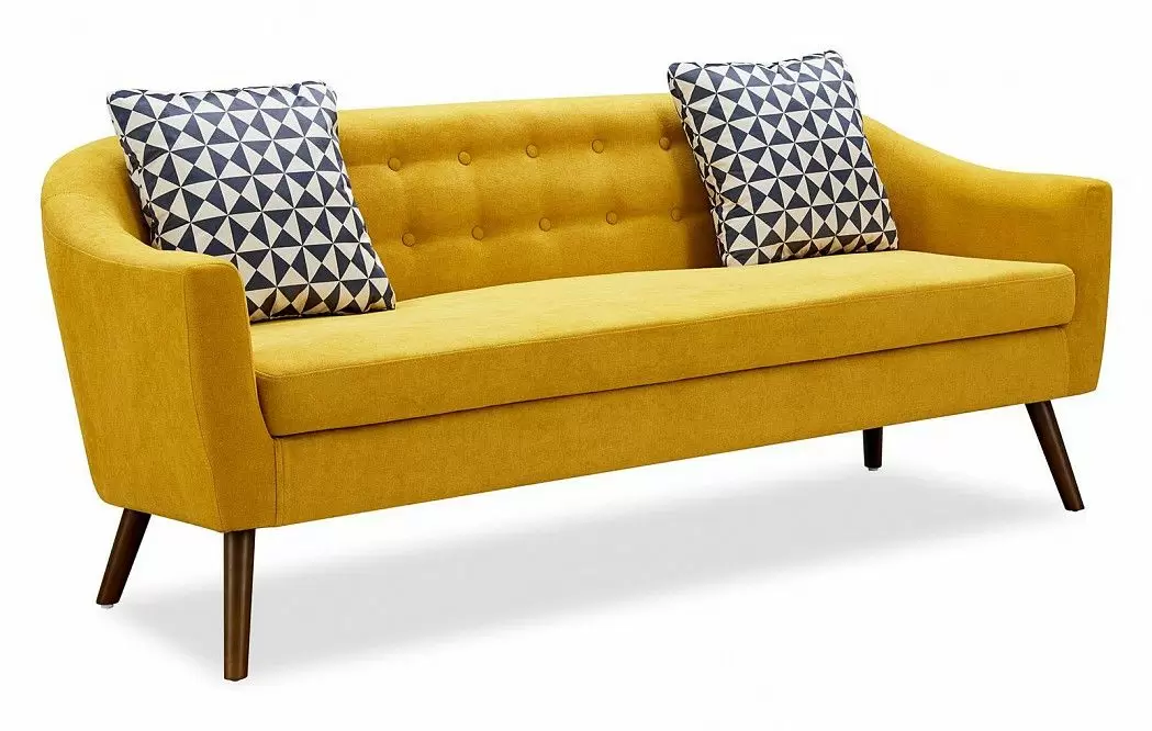 Диван Florence 3-х местный, желтый шафран/орех - фото 3