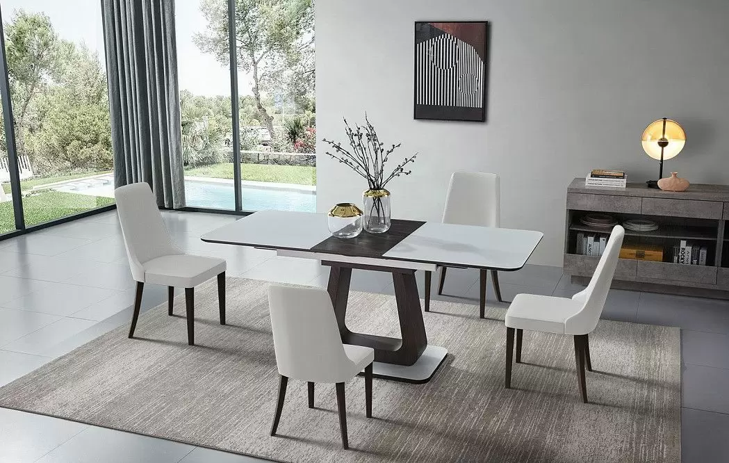 Стол раскладной Rosanna 120-160, темно-коричневый/белый - фото 14