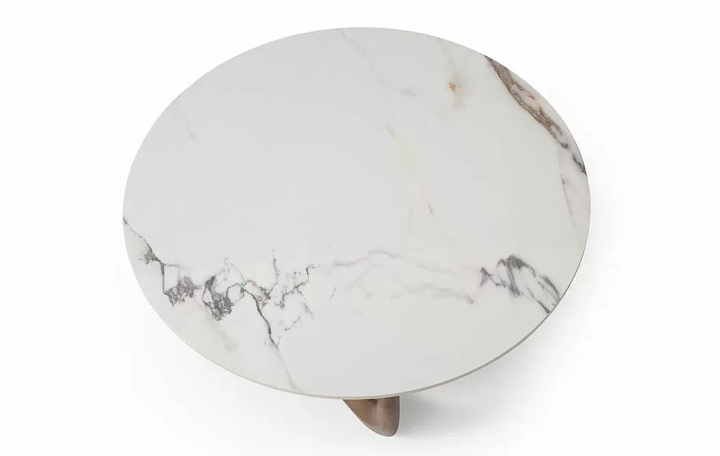 Стол журнальный Sea Ceramic, белая керамика/орех - фото 3