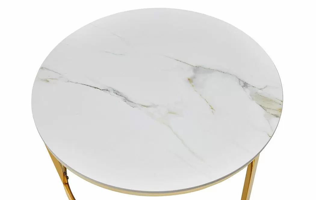 Набор из 2-х столов журнальных Nocturne, белая керамика/золото - фото 3