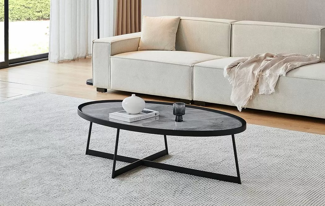 Стол журнальный Betsy (120), серая керамика - фото 2