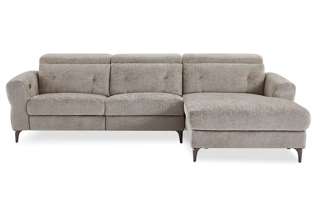 Диван-реклайнер Adeline угловой (правый), серо-бежевый - фото 7