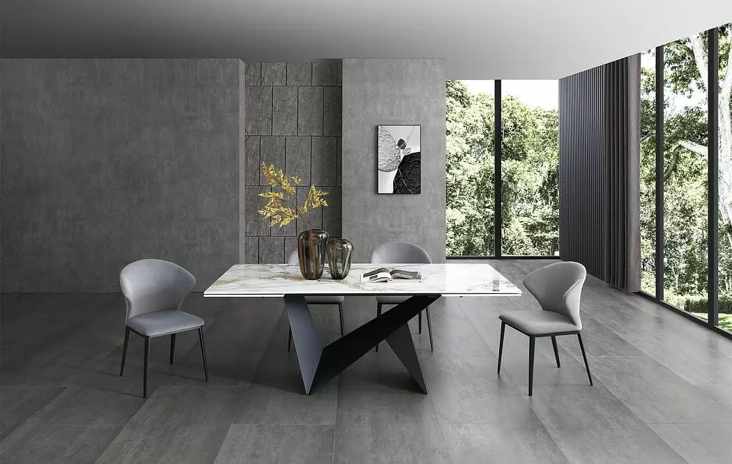 Стол раскладной Portofino Black 180-260, светлая керамика/черный - фото 6