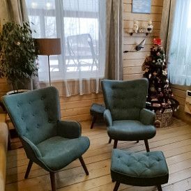 Оттоманка Hygge, слоновая кость/золото