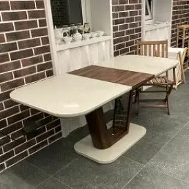 Стол раскладной Ester 160-200, бежевый/коричневый