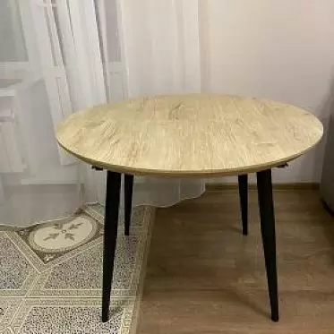 Стол раскладной Leticia 100-130, дуб/черный Летиция-1