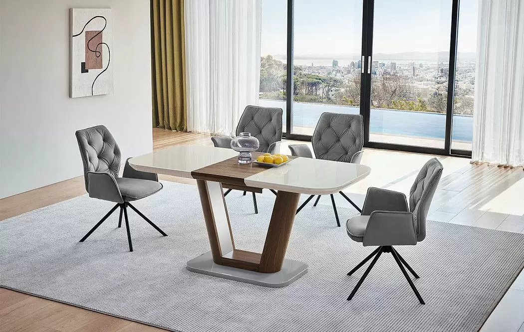 Стол раскладной Ester 120-160, бежевый/коричневый - фото 2