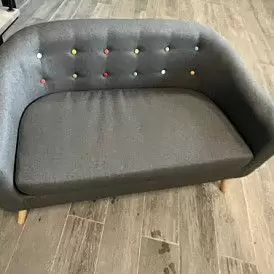 Диван Florence 2-х местный, темно-серый/цветные пуговицы