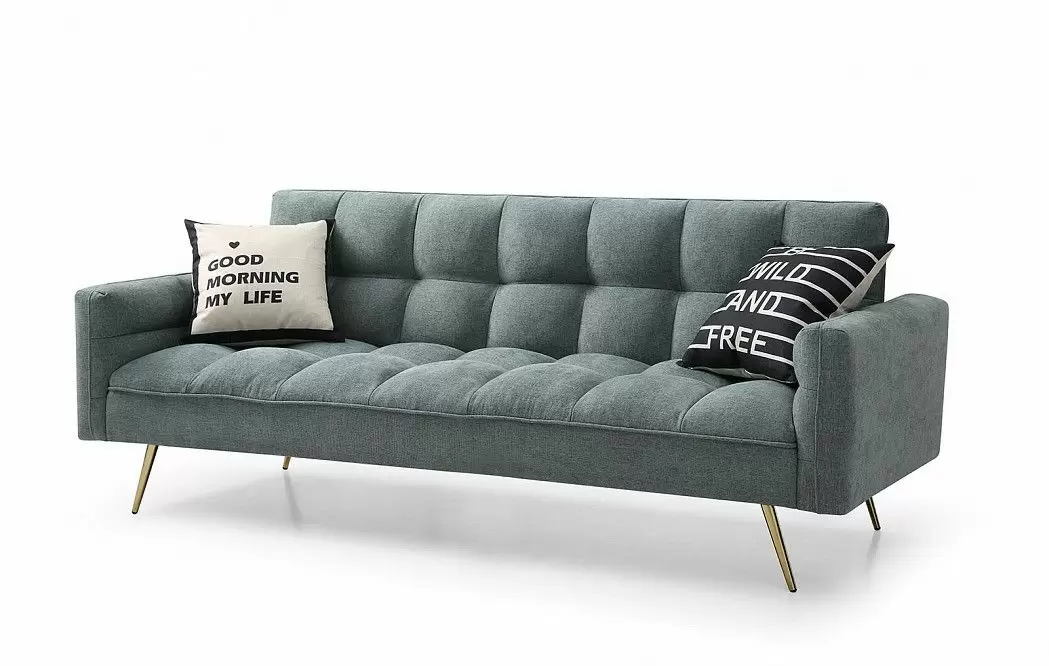 Диван-кровать Madrid, зеленый/золотые ножки - фото 12