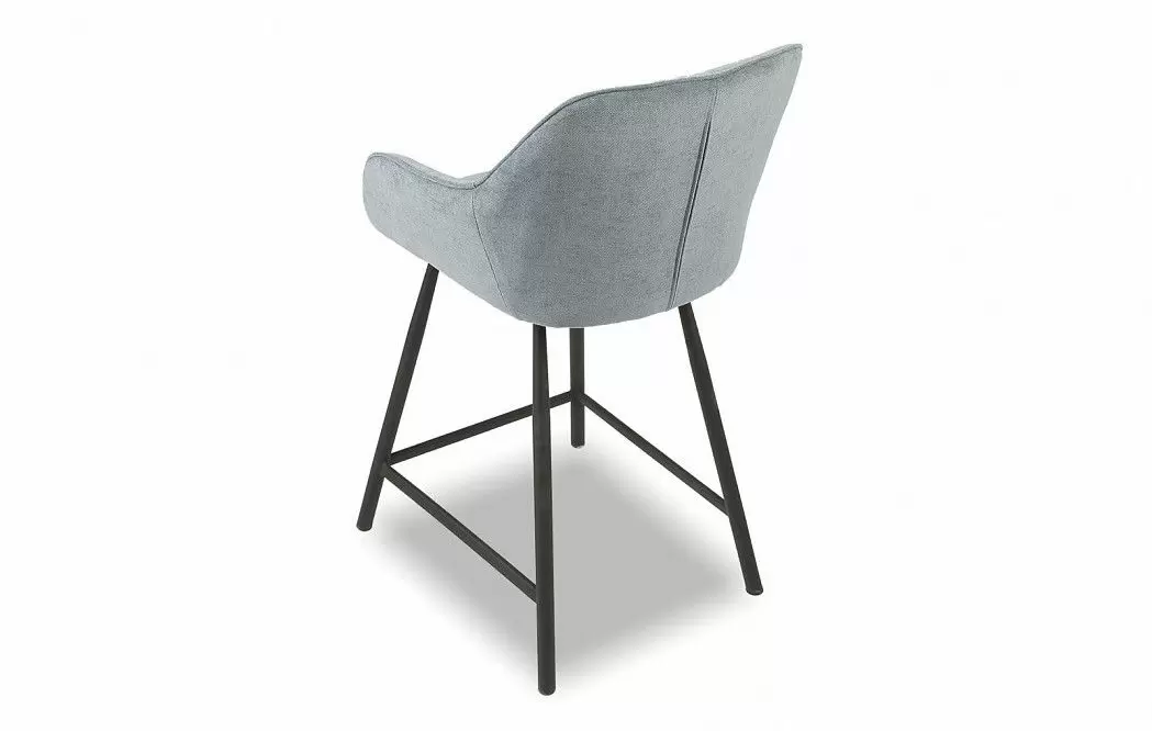 Стул полубарный Edwin, голубой пепел/черный - фото 5