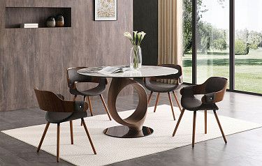 Стол Oasis + 4 коричневых стула Jody