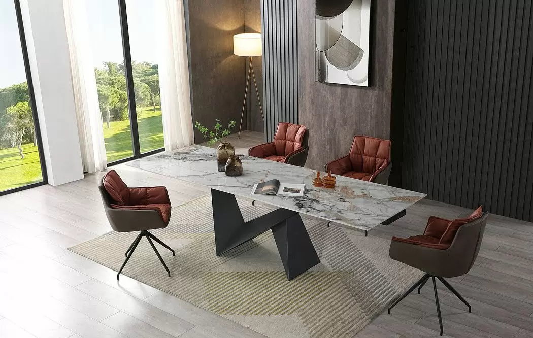 Стол раскладной Portofino Black 160-240, светлая керамика/черный - фото 19