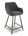 Стул полубарный Edwin, темно-серый/черный