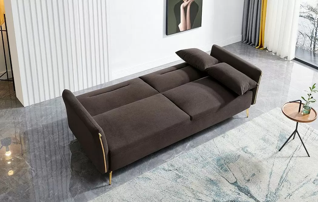 Диван-кровать Liverpool, коричневый/золото - фото 2