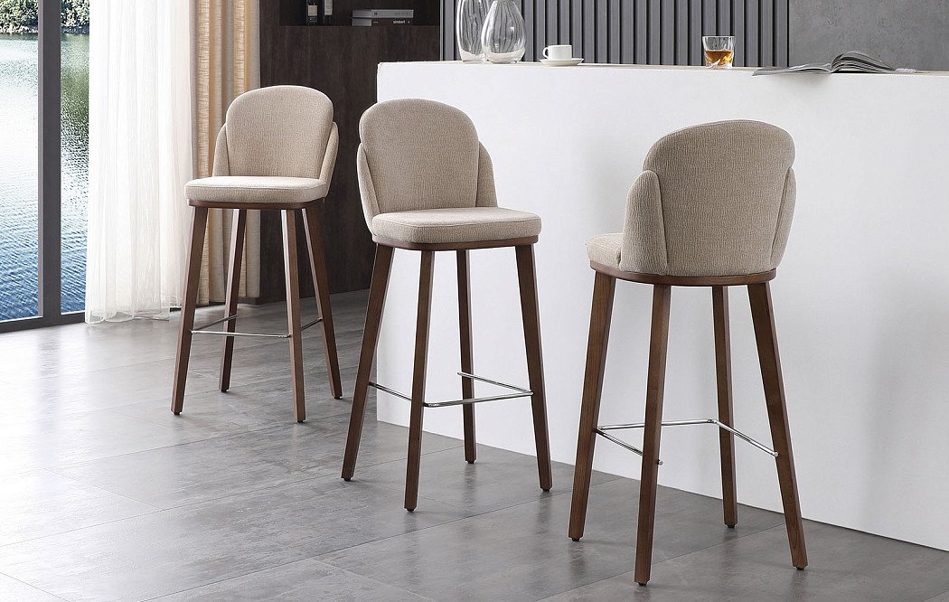 Стул барный Clara (78), бежевый/орех - фото 2