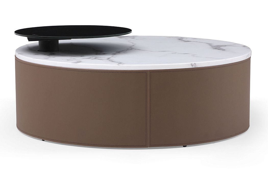 Стол журнальный Paloma (90), мрамор/коричневый - фото 4
