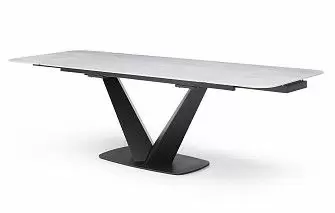 Стол раскладной Virginia 180-260, серая керамика/черный