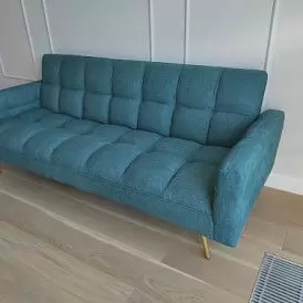 Диван-кровать Madrid, желтый/золотые ножки