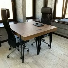 Стол письменный Project, орех/черный