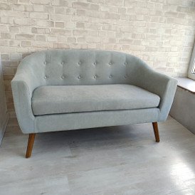 Диван Florence 2-х местный, темно-серый/цветные пуговицы