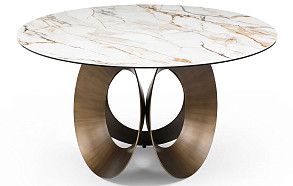 Стол Teodor 135, белая керамика/бронза Стол Teodor 135, белая керамика/бронза