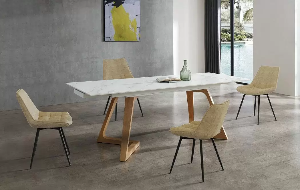 Стол раскладной Sorrento 160-220, белая керамика/ясень - фото 19