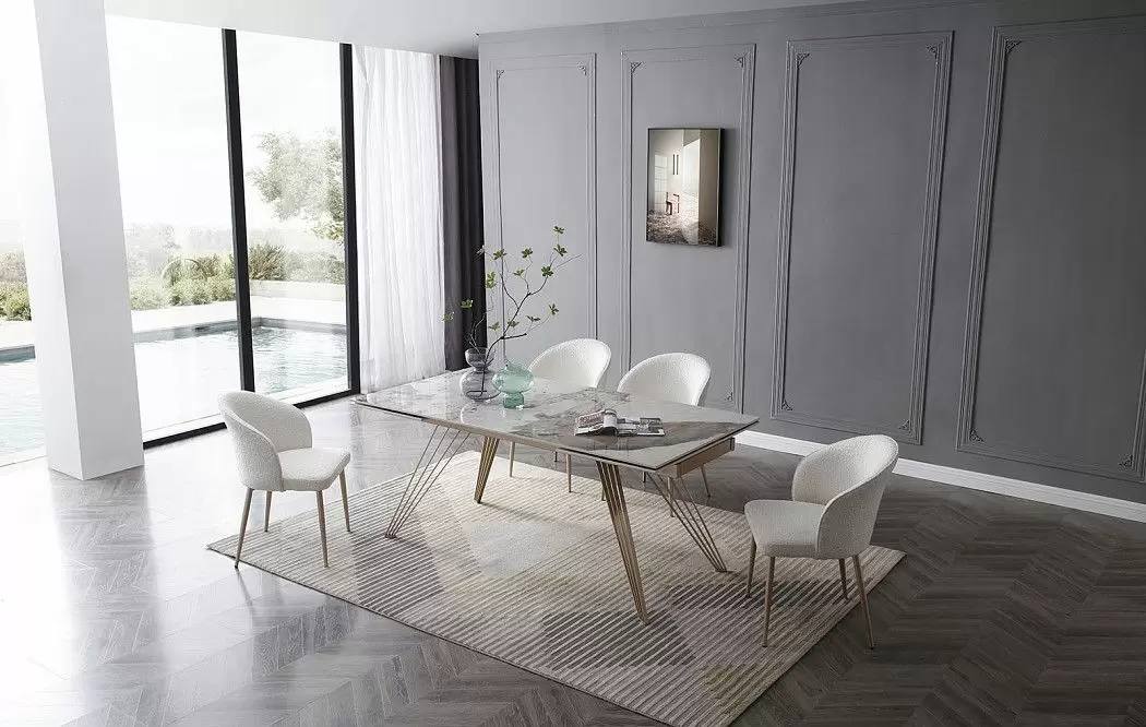 Стол раскладной Parma 180-280, светлая керамика/шампань - фото 3