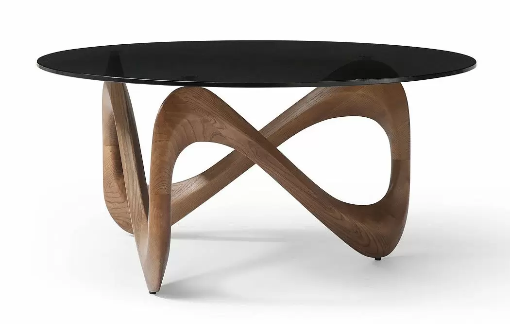 Стол журнальный Sea Glass, серое стекло/орех - фото 6